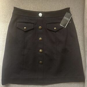 NWT RALPH LAUREN Navy Blue Button-Front Skirt